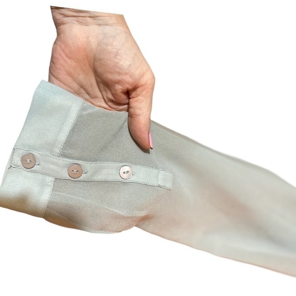 Soft Surroundings Blue Sheer Lace Long Sleeve Tie Belted Maxi Embroidered Dress - Picture 6 of 8